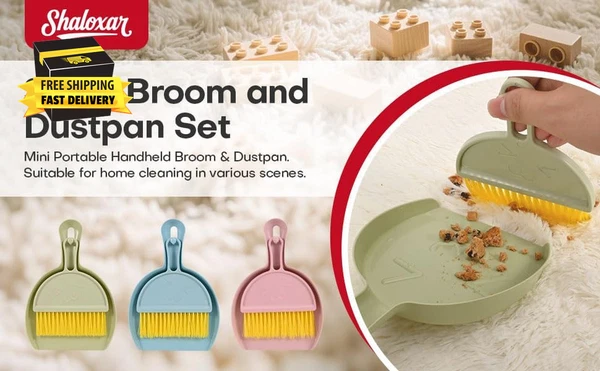 Small Broom and Dustpan Set,Mini Compact Portable, for Home, Sofas, Kitchen Coun