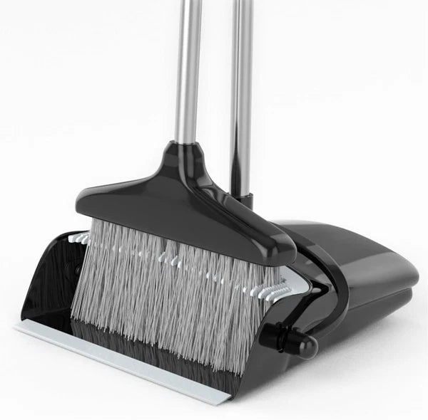 Broom with Dustpan Combo Set 54" Long Handle Angle Broom