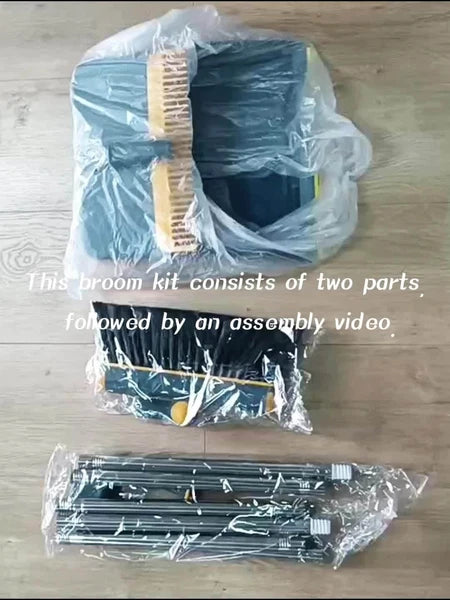 Broom Dustpan Set, Thickened Rotatable Foldable Stainless Steel Rod Strong