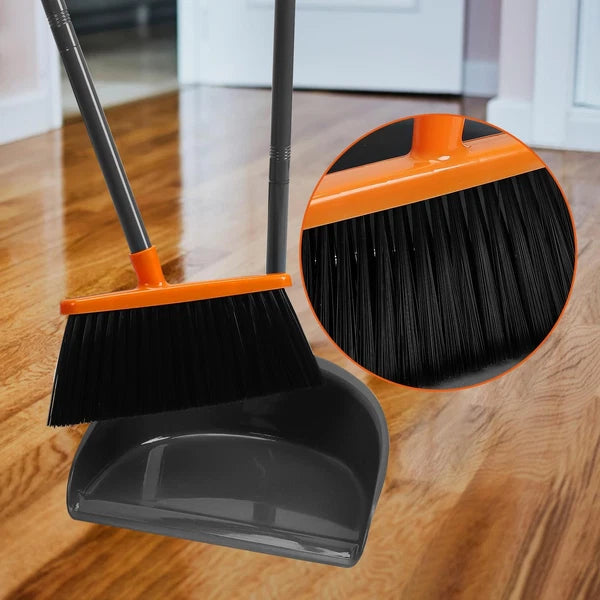 Long Handle Broom with Dustpan Combo Set for Office Home Kitchen Lobby Floor ...
