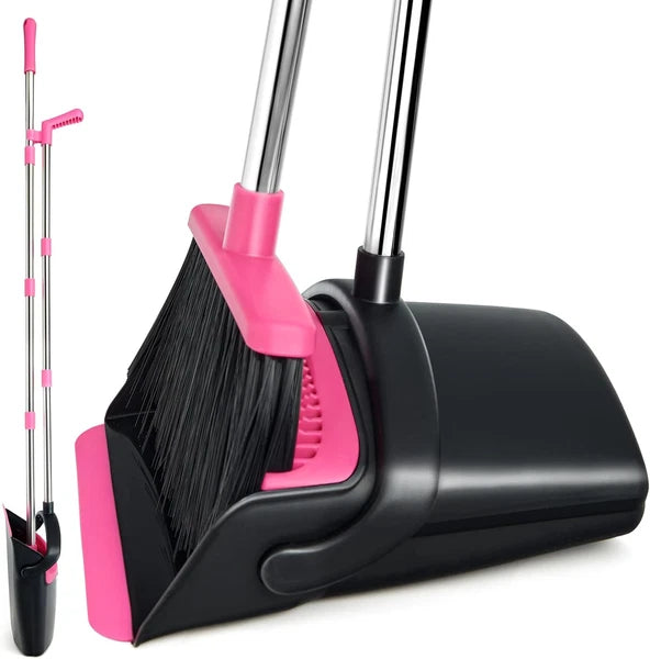 Broom and Dustpan Set, Long Handle Lightweight Dustpans with Broom Combo for ...