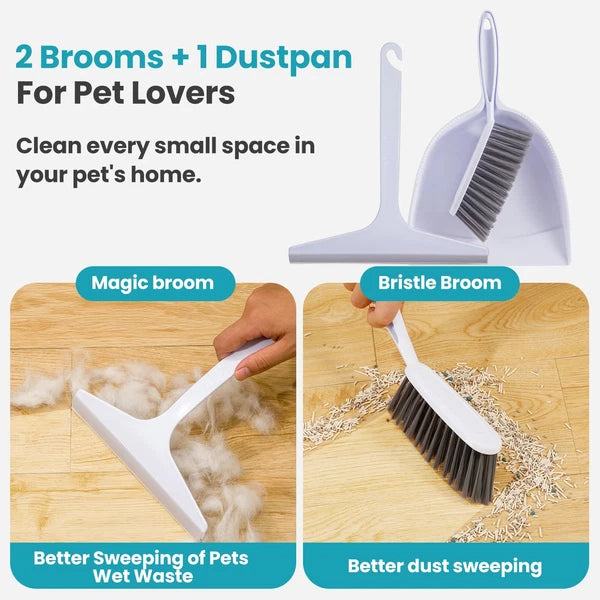 Dustpan and Brush Set for pet, Handheld Broom and Dustpan Set for Cleaning Ca...