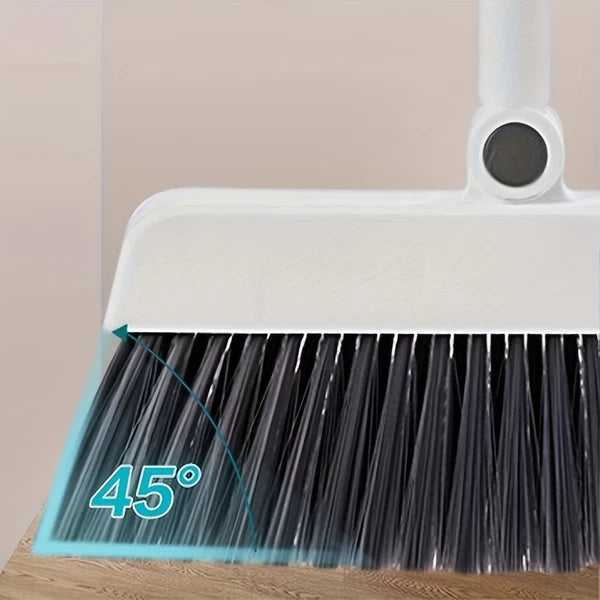Broom Dustpan Set, Thickened Rotatable Foldable Stainless Steel Rod Strong