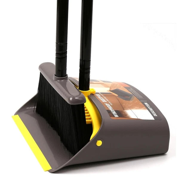 New Broom with Dustpan Combo Set,Stand up Dust Pans Long Handle 4052 and Set for