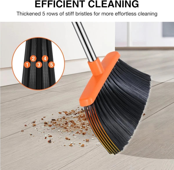 Broom dustpan set, adjustable handle broom dustpan combination