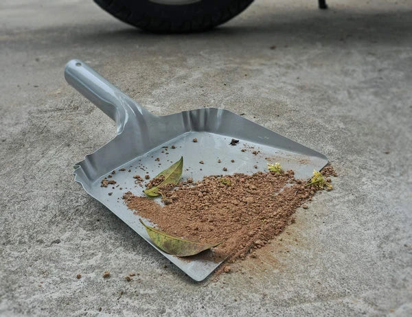 Heavy Duty Metal Dust Pan and Brush Set Wooden Broom Portable Cleaning Tools