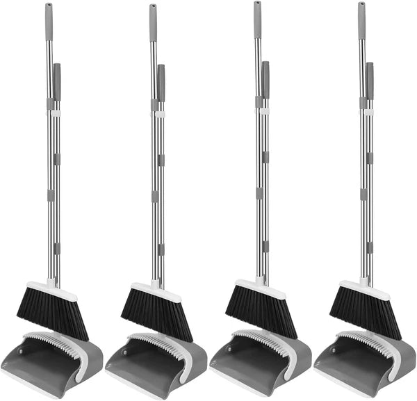 Broom dustpan set, adjustable handle broom dustpan combination