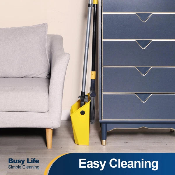 Commercial Broom and Dustpan Set with Comb Commercial Outdoor Indoor for Cour...