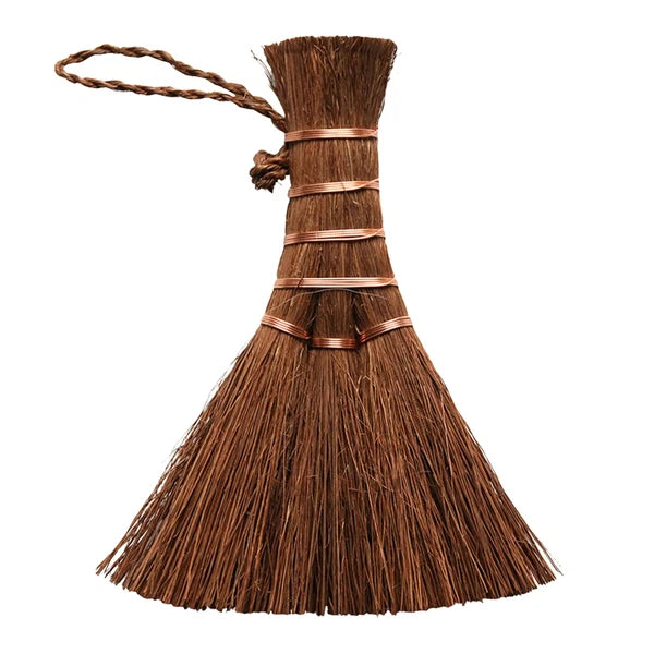 Mini Dustpan And Brush Set Handmade Natural Palm Broom Mini Size Dust Brown