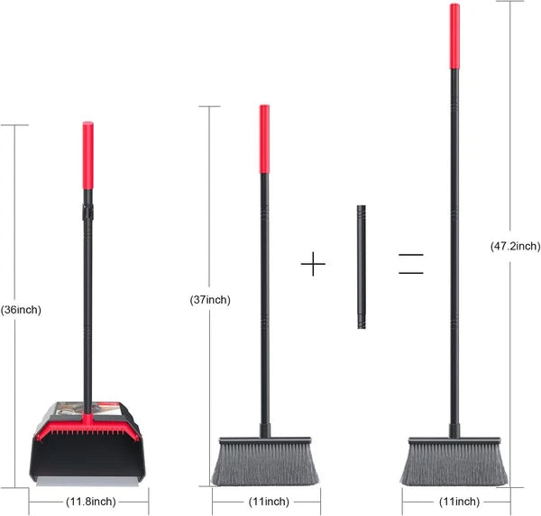 Dustpan with long handle, broom with dustpan, dustpan broom set