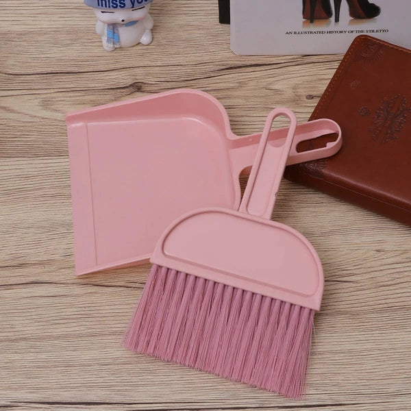 Mini Broom Dustpan Set Pink and Whisk Pet Hair First Apartment Essentials