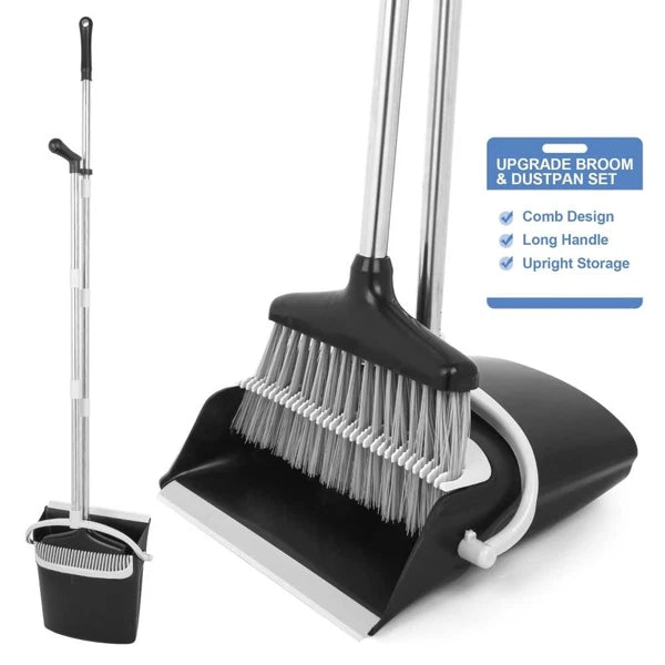 Broom and Dustpan Set Lightweight Upright Lobby Broom and Dust Pan Combo *