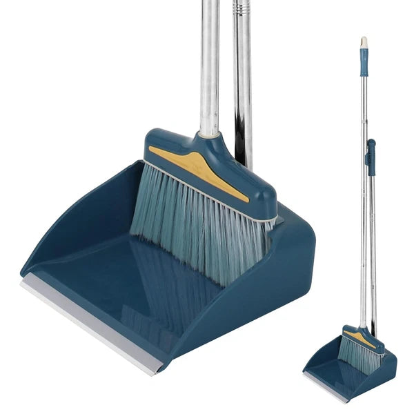 Broom with Dustpan Combo Set Long Handle and Sturdy Wide for Home Office Kitchen