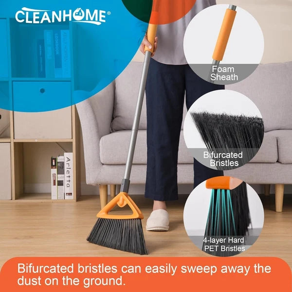Heavy Duty Broom with Dustpan Combo Set Indoor and Outdoor Dual Purpose,Stiff...