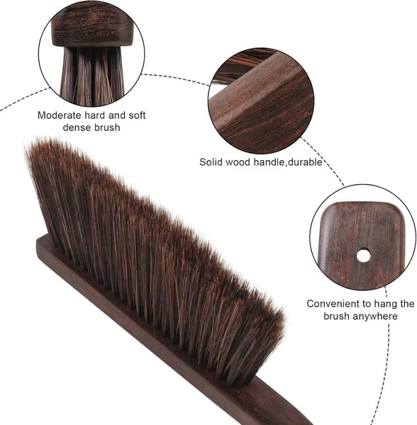 17In Metal Dustpan and Brush Set,Extra Large Handheld Dust Pan and Wood Broom...