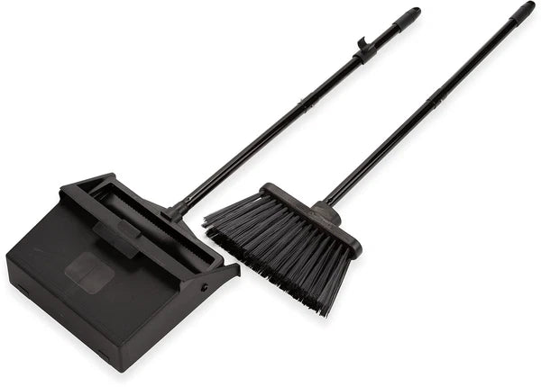 Duo-Pan Lobby Broom and Dustpan Set – 36" Upright Broom with 2-Piece Handle a...