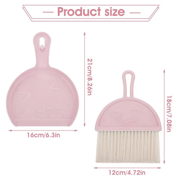 Dustpan and Brush Set, Small Broom and Dustpan Cleaning Set Portable Table7659