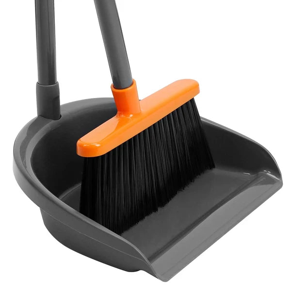 Long Handle Broom with Dustpan Combo Set for Office Home Kitchen Lobby Floor ...