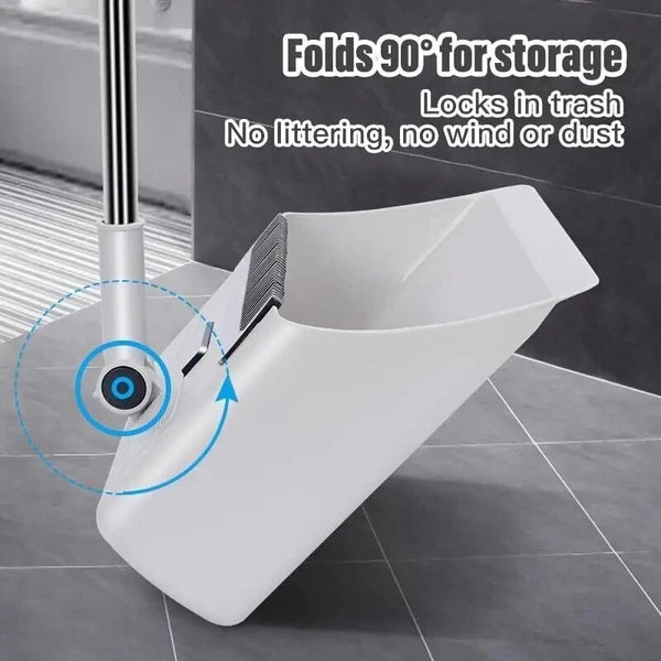 Broom with Dustpan Combo Set, 3 in 1 for Sweeping Indoor and Push Broom Outdoor