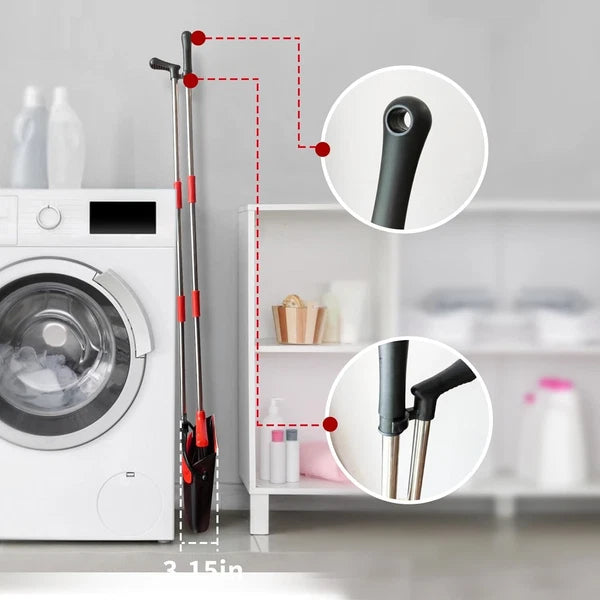 Broom with Dustpan Combo Set 54" Long Handle Adjustable