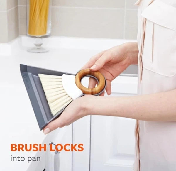 Full Circle Tiny Team Mini Compact Brush & Dustpan Set, Portable Handheld Broom