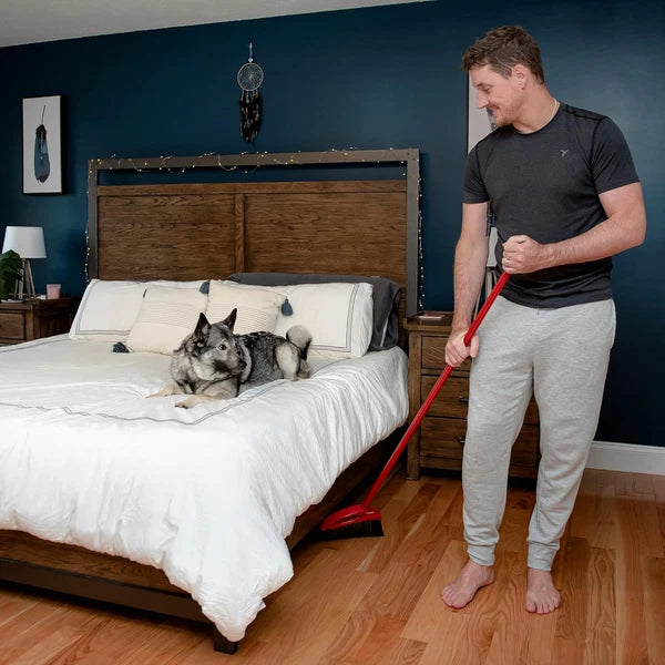 Pet Pro Broom with Step-On Dustpan | Remove 99% with One Sweep | Dustpan Removes