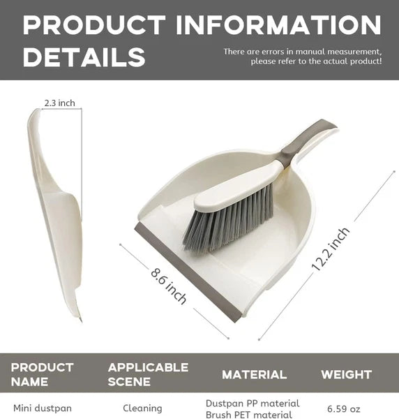 Dust Pan Dustpan and Brush Set Small and Hand Broom and for Home Handheld Angled