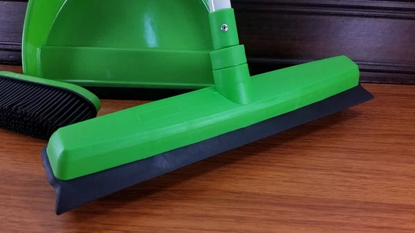 Pet Hair Broom with Dustpan and Hand Broom Set - Pick Green or Purple