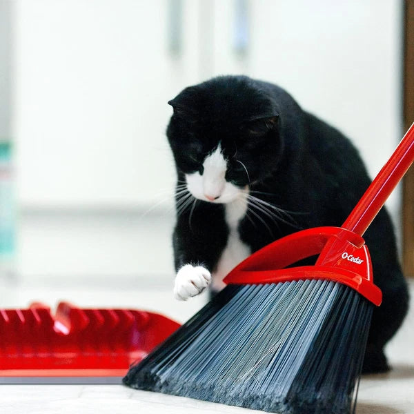 Pet Pro Broom with Step-On Dustpan | Remove 99% with One Sweep | Dustpan Removes