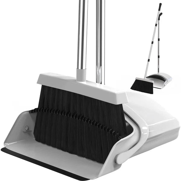 ,Broom and Dustpan Set for Home - Premium Long Handled Broom Dustpan Combo - ...
