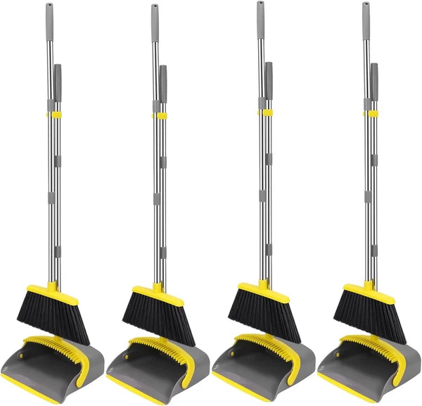 Broom dustpan set, adjustable handle broom dustpan combination