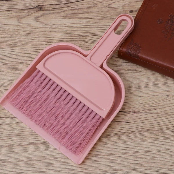 Mini Broom Dustpan Set Pink and Whisk Pet Hair First Apartment Essentials