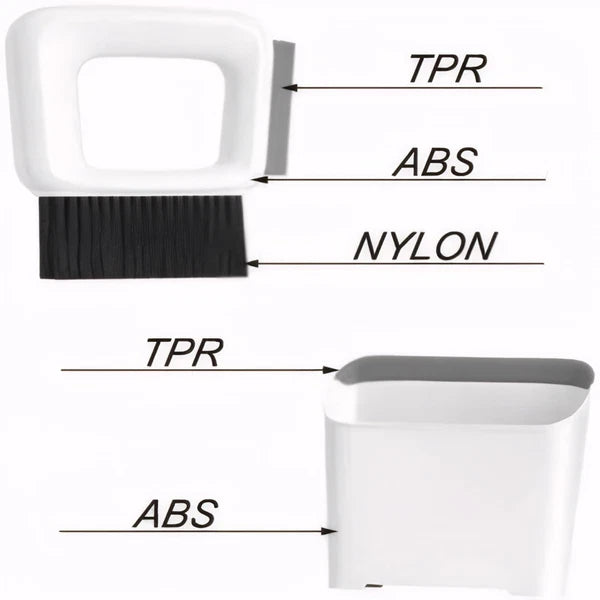 Compact Dustpan and Broom Set with Scrubber TPR Handle ABS Nylon Design Space...