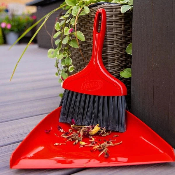 Heavy Duty Broom & Dustpan Set Quick Clean Ups Multi Surface Use Kitchen Garages