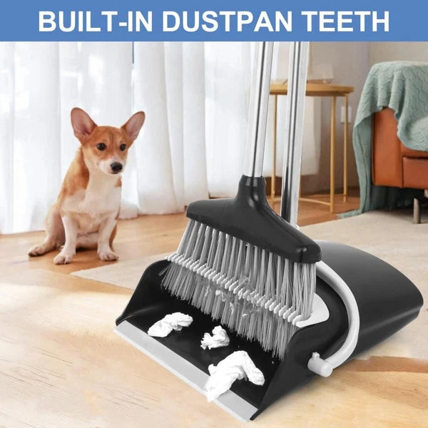 Broom and Dustpan Set Lightweight Upright Lobby Broom and Dust Pan Combo *