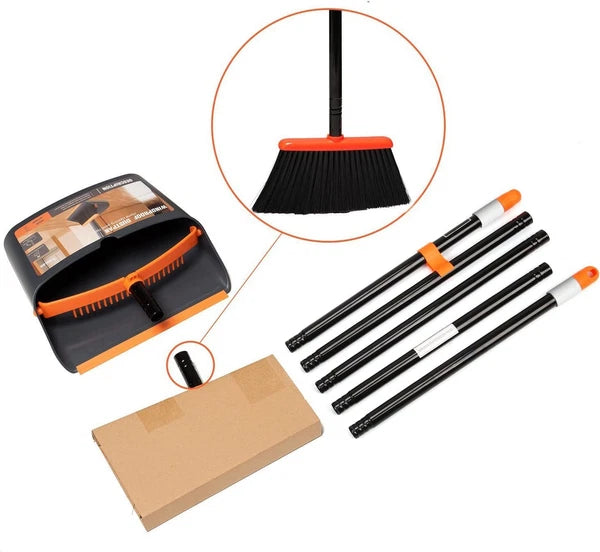 Broom and Dustpan Set with 52" Long Handle for Home Kitchen Room Office Lobby...