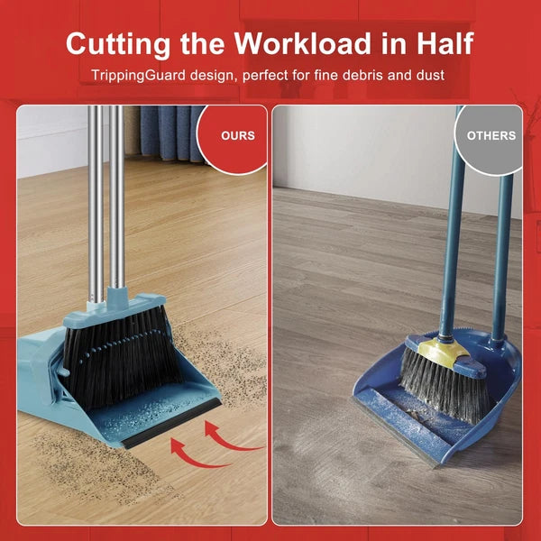Upgrade Broom and Dustpan Set, Broom with Dustpan Combo Sets, Large Brooms an...