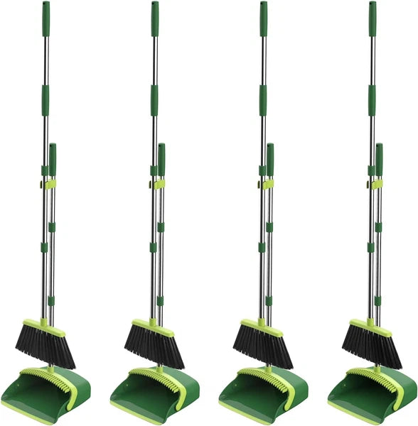 Broom dustpan set, adjustable handle broom dustpan combination